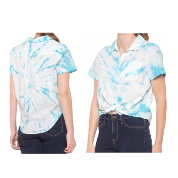 Lucky Brand Tie Dye Button Down Shirt Size Medium - Picture 1 of 6